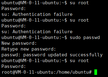 su: Authentication failure,ubuntu,ubuntu root密码,设置root密码,ubuntu 设置root密码